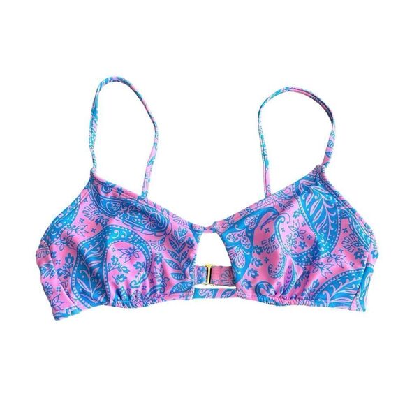 Wild Fable Blue Paisley Pink Hippie Y2K Bikini Swim Top - Picture 1 of 3